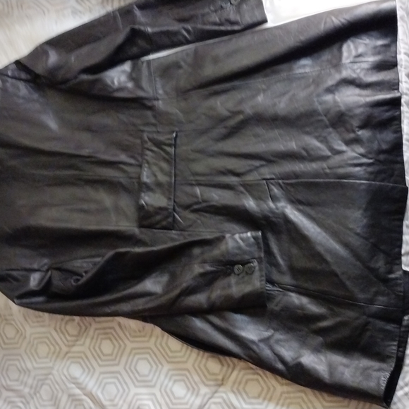 Anne Kline genuine lambskin trench coat. SzL-XL - Picture 4 of 17
